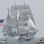 USCG Eagle entering the Thames River Long Island Sound