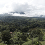 View over the Valley to the Volcano from the Hanging Bridges Park