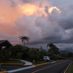View of the sunset and Arenal Springs resort