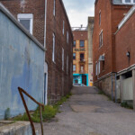 View of access to Bank Street through the alley
