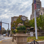View of Main Street looking towards Huntington Streetfrom the Town Hall steps
